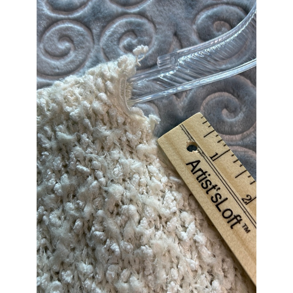 Poof Apparels Cream Textured Knit Pullover Sweater Medium‎ Comfy Casual - Picture 7 of 8